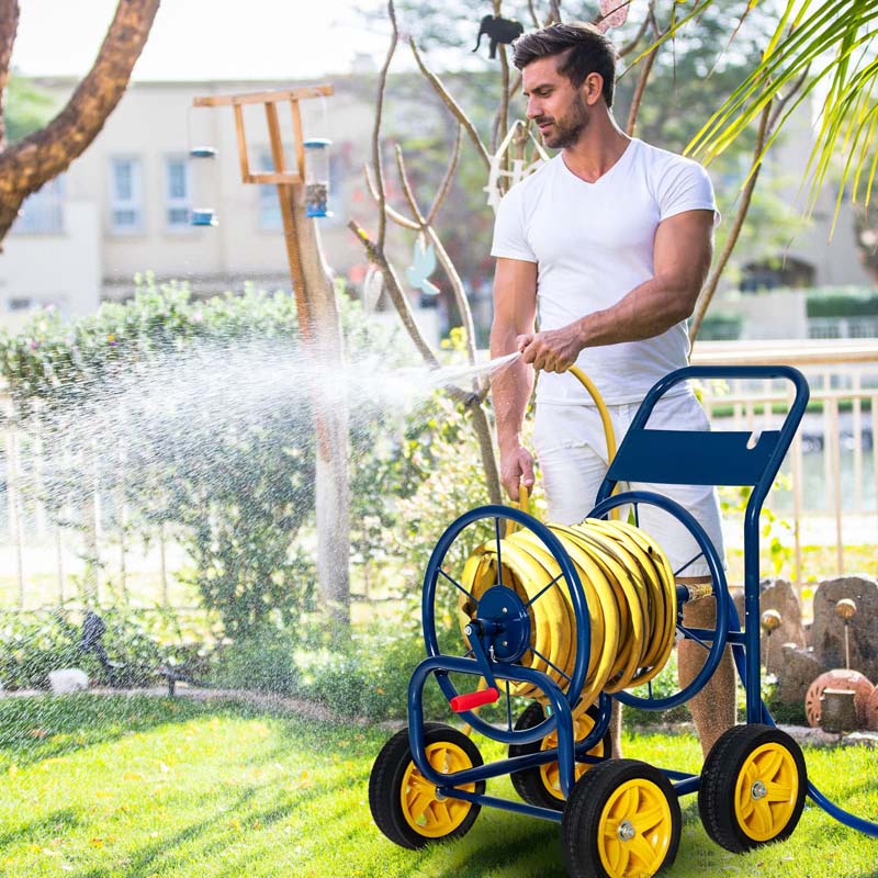 Garden Hose Reel Cart Holds 330 FT of 3/4" or 5/8�?& 400 FT of 1/2" Hose, Heavy Duty Yard Water Planting Cart