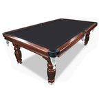 Classic Slate Pool Table with Cues and Balls Set for Home or Lounge, Walnut Wood, 8FT