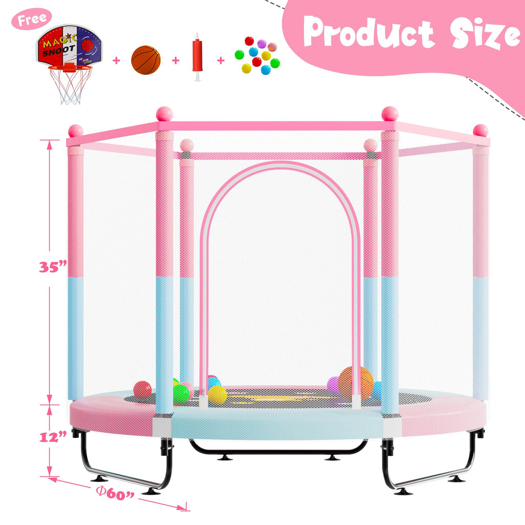 VGMiu 60" Trampoline for Kids, 5 FT Toddler Baby Trampoline