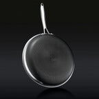 HexClad 6 Piece Hybrid Stainless Steel Cookware Pan Set 8 inch, 10 inch, 12 inch with Glass Lids, Size: One size, Black