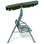 3-Person Cushioned Metal Outdoor Patio Porch Swing Chair Bench Glider with Adjustable Awing Canopy