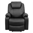 Electric Power Lift Recliner, Leather Massage Reclining Sofa, Elderly Lift Chair with Lumbar Heating & 8 Vibrating Nodes, Cup Holder, USB Port