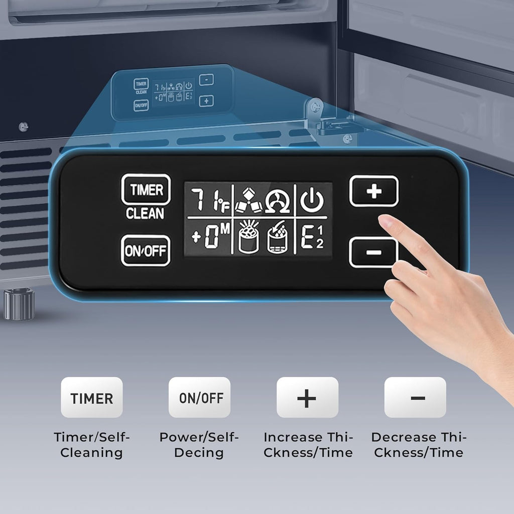 Commercial Under Counter Ice Maker Machine, 80Lbs/Day with 24lbs Ice Storage, Built-in Drain Pump/Automatic Cleaning/Timing Setting/Smart LCD Panel, Ideal for Both Home and Commercial Use