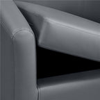 Renwick Faux Leather Barrel Accent Chair for Living Room, Set of 2, Black