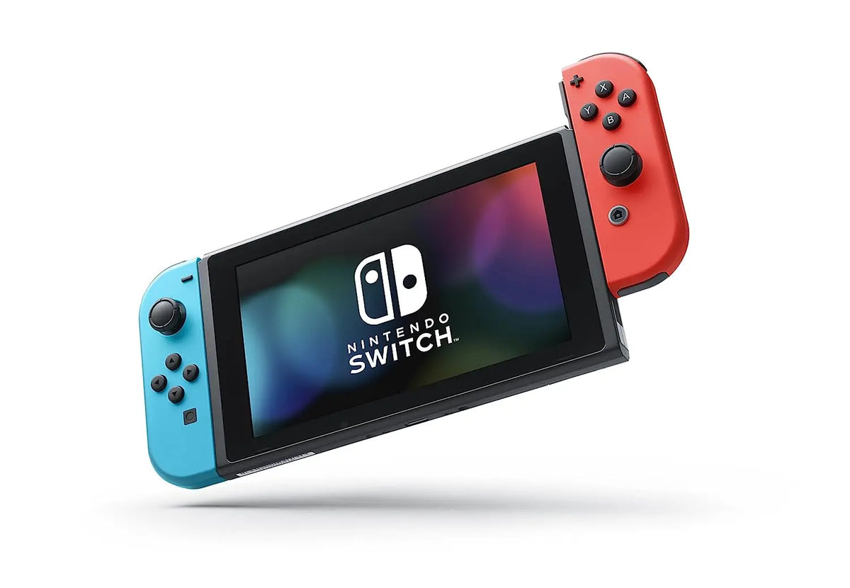 Nintendo Switch with Neon Blue and Neon Red Joy‑Con