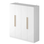 Modern Freestanding Solid Wood Wardrobe Closet With Storage Shelves