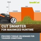 WORX 14" Cordless Lawn Mower  2 in 1 Electric Mower Cuts Quietly  Compact & Lightweight Push Lawn Mower with 6-Position Height Adjustment for Small Yards  2 Batteries & Charger Included  WG779