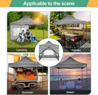 COBIZI 10x20 Heavy Duty Pop up Canopy Tent with 6 sidewalls Easy Up Commercial Outdoor Canopy Wedding Party Tents for Parties All Season Wind & Waterproof Gazebo with Roller Bag,Black(Frame Thickened)