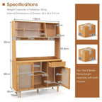 Giantex Bamboo Buffet Cabinet w/Hutch, 175cm Wine Bar Kitchen Cabinet