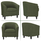 Renwick Faux Leather Barrel Accent Chair for Living Room, Set of 2, Black