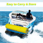 18 x 6 FT Floating Water Pad, 3-Layer XPE Foam Water Mat with Rolling Pillow, Floating Island for River Lake Ocean