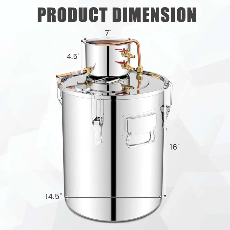 5/10 Gal 2 Pots Alcohol Still Home Brewing Kit, 40L Stainless Steel Water Alcohol Distiller, Wine Making Kit for Whiskey Brandy Beer
