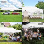 COBIZI 10x20 Heavy Duty Pop up Canopy Tent with 6 sidewalls Easy Up Commercial Outdoor Canopy Wedding Party Tents for Parties All Season Wind & Waterproof Gazebo with Roller Bag,Black(Frame Thickened)