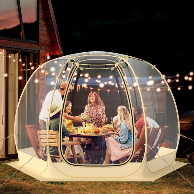 11 x 11 Feet Clear Dome Pop up Bubble Tent with Carrying Bag for 6-10 People