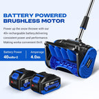 2 * 40V Electric Cordless Snow Shovel  13 Inch Brushless Electric Snow Blower with 2��4.0Ah Batteries & Fast Charger  13" Width  6" Depth  25FT Throw Distance Snow Shovel for Driveway  Patio