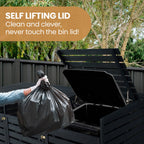 PLANTCRAFT Triple Wood Wheelie Bins Storage Shed, 3 Door Garbage Rubbish Bin Enclosure