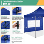COBIZI 10x20 Heavy Duty Pop up Canopy Tent with 6 sidewalls Easy Up Commercial Outdoor Canopy Wedding Party Tents for Parties All Season Wind & Waterproof Gazebo with Roller Bag,Black(Frame Thickened)