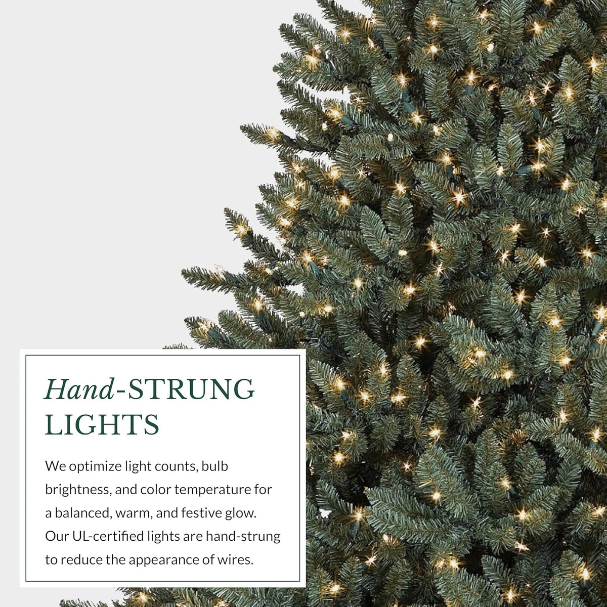 Balsam Hill 7.5ft Pre-Lit Classic Blue Spruce - Artificial Christmas Tree with 1000 Clear Incandescent Lights, Easy Plug Technology, Premium Stand for Indoor Holiday Decorating