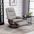 HomCom Faux Leather Adjustable Manual Swivel Base Recliner Chair with Comfortable and Relaxing Footrest