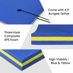 18 x 6 FT Floating Water Pad, 3-Layer XPE Foam Water Mat with Rolling Pillow, Floating Island for River Lake Ocean