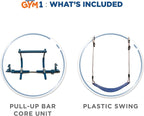6-Piece Doorway Gym for Kids, includes Door Sensory Swing, Indoor Pull-Up Bar for Adults, Rings, Hanging Trapeze, Ladder & Knotted Rope, Holds Up to 300 Lbs