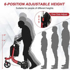 3-Wheel Folding Rollator Walker with Shopping Bag, Lightweight Aluminum Mobility Walking Aid