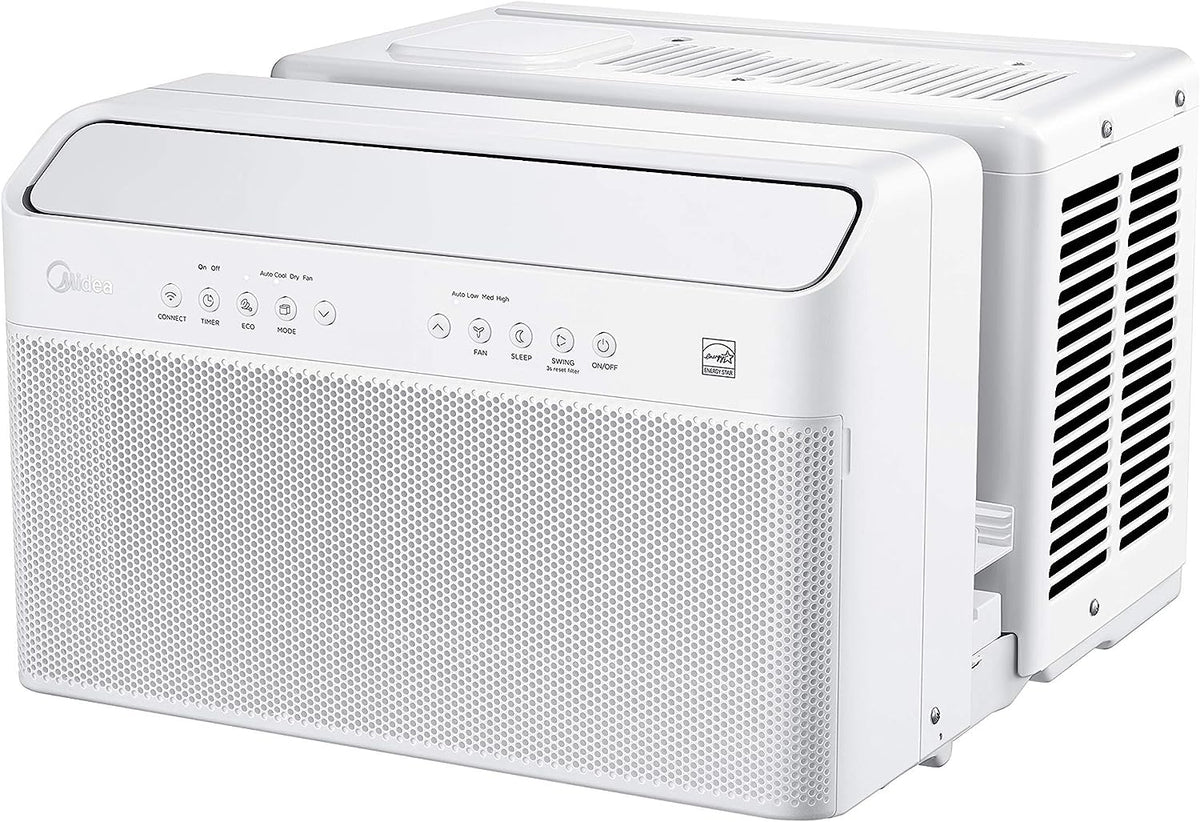 U-Shaped Inverter Window Air Conditioner 12,000BTU with Open Window Flexibility, Robust Installation,Extreme Quiet, 35% Energy Saving, Smart Control, Alexa, Remote, Bracket Included (Renewed)