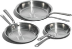Made In Cookware | 3-Piece (Includes 8",10",12") Stainless Frying Pan Set | 5 Ply Stainless Clad | Professional Cookware | Crafted in Italy | Induction Compatible