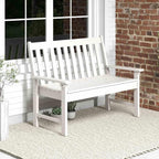 Outdoor 2-Person Bench, All-Weather HDPE Patio Loveseat Chair w/Cozy Backrest