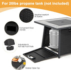 COSTWAY 35" Propane Gas Fire Pit Table, 50,000 BTU Auto-Ignition Propane Fire Pit with Lid, Lava Rocks and PVC Cover, Outdoor PE Rattan Fire Pit Table for Poolside, Garden, Balcony, ETL Certification