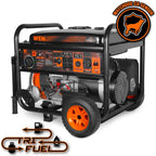 WEN 14 500-Watt 120V/240V Tri-Fuel Generator for Gas  Propane  and Natural Gas  Transfer-Switch Ready with Electric Start  Wheel Kit  and CO Watchdog (TF1450X)