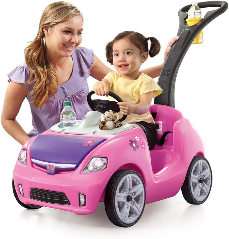 Step2 Whisper Ride II Ride On Push Toy Car, Pink �C Ride On Car with Included Seat Belt, Easy Storage and Transport, Makes a Great Stroller Alternative