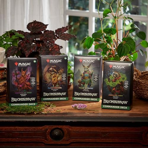 2025 Magic: The Gathering Bloomburrow Commander Deck Bundle – Includes All 4 Decks (Animated Army  Family Matters  Peace Offering  and Squirreled Away)