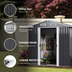 Garden Shed Outdoor Storage Shed 131x195x186cm