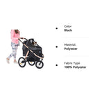 Jogging Sports Stroller with Comfort Rubber Wheels/Zipper-Less Entry/1-Hand Quick Fold/Aluminum Frame for Small/Medium Dogs, Cats and Pets (Green Camo)