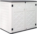 KINYING Larger Outdoor Storage Shed Weather Resistance  Horizontal Outdoor Storage Box Waterproof for Garden  Patios  Backyards  48 Cu.ft Capacity for Garbage Cans  Lawn Mower  Garden Tools