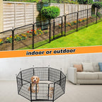Tall Garden Fence with Gate 48 in(H)×27 in(L) 12 Panels Total 26.6 Ft(L)  Garden Fencing to Keep Dogs Out  Heavy Duty Iron Metal Animal Barrier Fence  Flower Bed Fencing