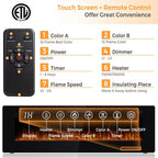 60" Ultra-Thin Electric Fireplace Insert, 1500W Recessed & Wall-mounted Fireplace Heater with 12 Flame Colors