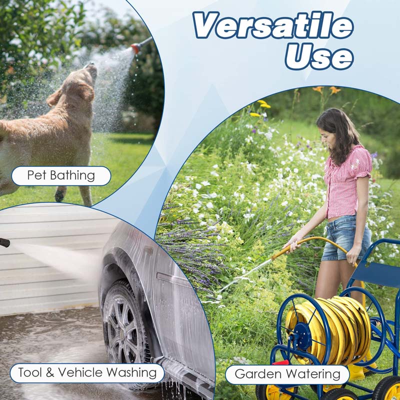 Garden Hose Reel Cart Holds 330 FT of 3/4" or 5/8�?& 400 FT of 1/2" Hose, Heavy Duty Yard Water Planting Cart