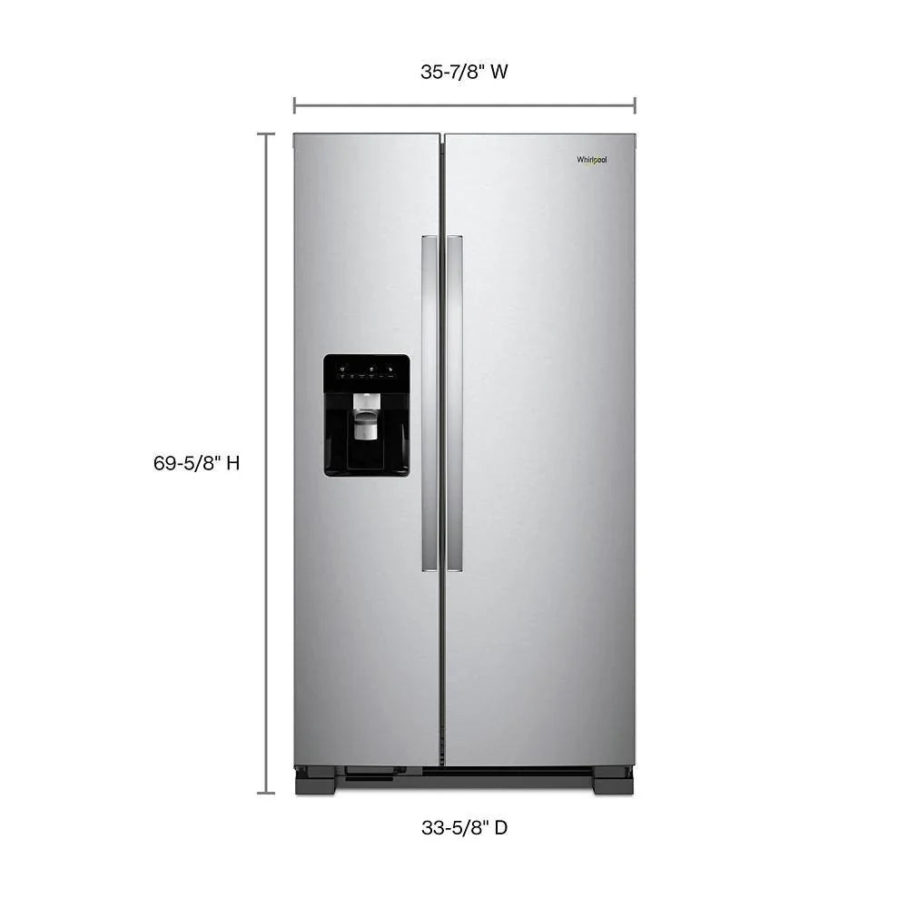 36-Inch Wide Side-By-Side Refrigerator - 24 Cu. ft. Stainless Steel