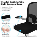 Silybon Ergonomic Office Chair, Comfort Home Office Task Chair with Flip-Up Arms and Adjustable Height
