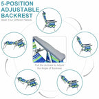 2 Pack 5-Position Outdoor Folding Backpack Beach Chair & Table Set, Patio Lawn Camping Chair Beach Sling Chair