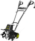 Sun Joe Corded Electric Garden Tiller & Cultivator with Steel Tines  16 Inch  13.5-Amp Motor - Heavy-Duty Tilling Machine for Lawn  Yard  and Gardening Care  TJ604E