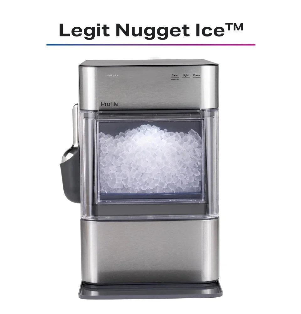 GE Profile Opal 2.0 Ultra Nugget Ice Maker with Scale Inhibiting Filter,Scoop Included,38 lbs in 24 Hours,Pellet Ice Machine with WiFi & Smart Connected,Stainless Steel
