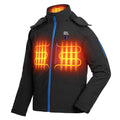 (Free Gift)Kemimoto Men's Electric Warming Heating Coat with Battery Pack & Detachable Hood