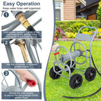 Garden Hose Reel Cart Holds 330 FT of 3/4" or 5/8�?& 400 FT of 1/2" Hose, Heavy Duty Yard Water Planting Cart