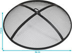 Sunnydaze Heavy-Duty Steel Mesh Fire Pit Screen - Fire Pit Spark Screen with Handle - 36-Inch Diameter