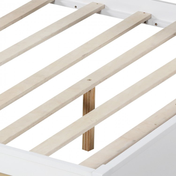 Twin/Full Size Wooden Daybed with 3 Drawers with Storage Shelves