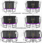 JUMPZYLLA Trampoline 8FT 10FT 12FT 14FT 15FT 16FT Trampoline with Enclosure - Recreational Trampolines with Ladder and AntiRust Coating, ASTM Approval Outdoor Trampoline for Kids