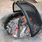 Sunnydaze Round Fire Pit Spark Screen Cover - Easy-Opening Outdoor Fire Pit Screen - Heavy?Duty Steel Metal Mesh - 36" Diameter